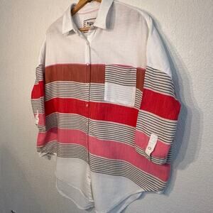HOLDING HORSES White and Pink Oversized Blouse